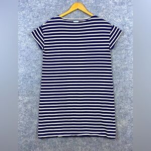 Orcival T-Shirt Dress Size F One‎ Size Navy White Striped France Lagenlook Tunic